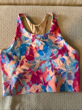 Old Navy Floral Racerback Sports Bra - Pink, Blue, Peach